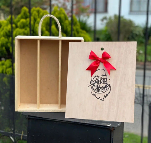 Caja Madera Tapa Corrediza Para Ancheta Navidad 34x30x11cm Madera