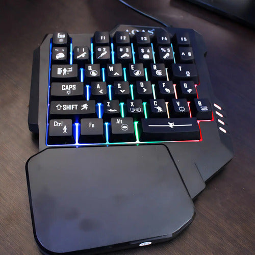 Teclado Gamer Aoas M-1100 Mecánico Qwerty Retroiluminado Rgb Antisalpicaduras Negro Español