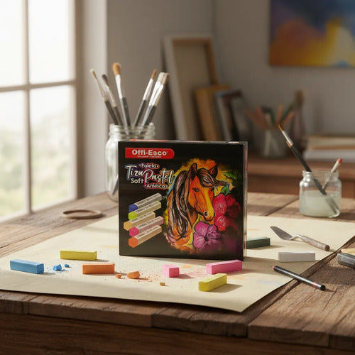 Tiza Offi-esco Pastel Soft Artística X 24 Colores Surtido