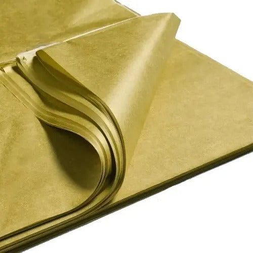 100 Pcs Papel Seda Dorado