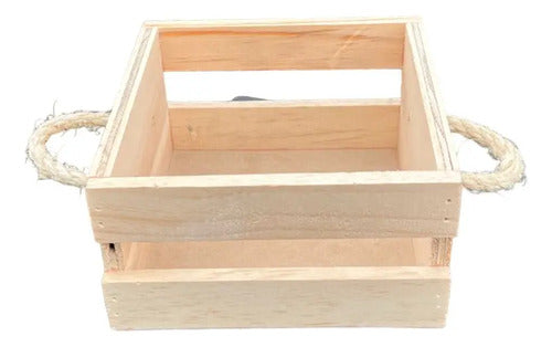 Caja Decorativa Canasta Madera Pino Regalo 15x15x8 Cm Madera Caja