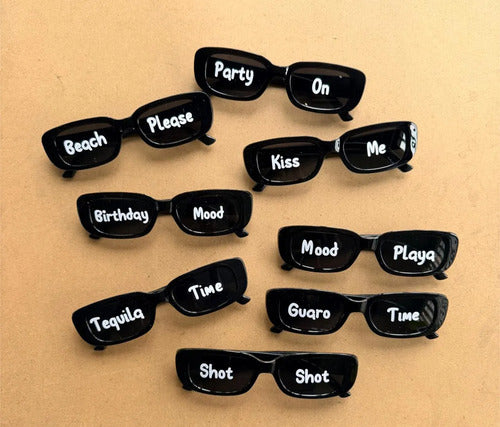 Gafas Personalizadas Para Fiestas O Eventos X 10 Unidades Negro Fiestas