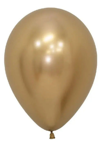 Globo Bomba Metalizado Satinado Dorado R12 X 50 Und