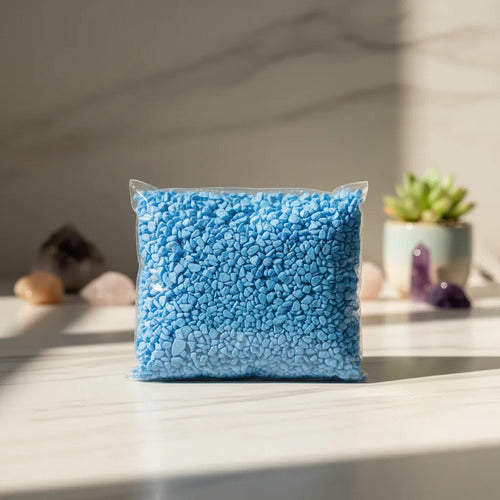 Piedra Artificial Para Manualidades Escolar 470gr Azul