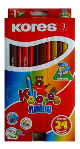 Colores Jumbo 24 Unidades Kores