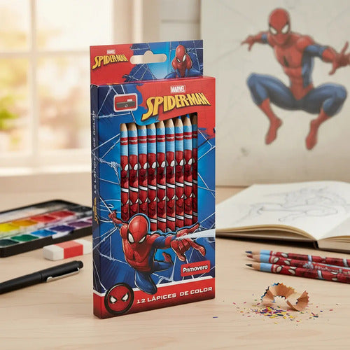 Colores Primavera Spiderman X12 Colores X 12