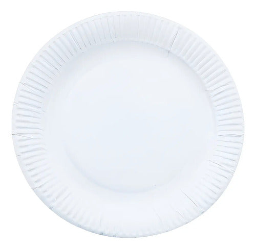 Plato Papel Ecológico Redondo Blanco  23cm X 20 Unidades Blanco