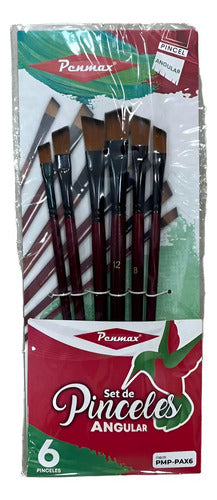 Pincel Angular Set X 6 Unidades  Café