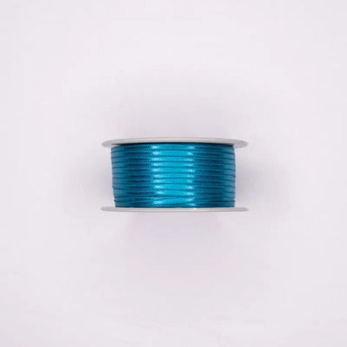 Cinta Aguamarina Raso Tela Satín Moños 100 Mts X 3mm Aguamarina