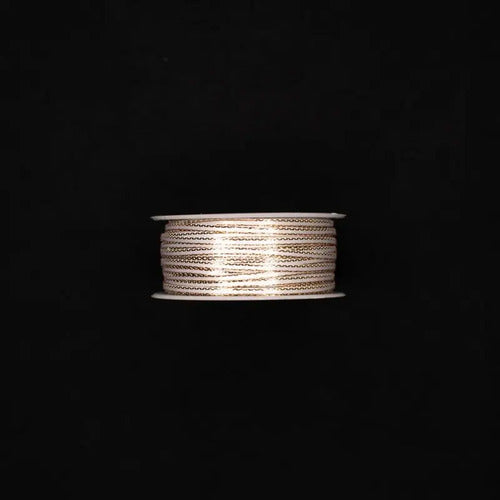 Cinta Lurex Oro Color Blanco Raso Tela 100 Mts X 3mm Blanco