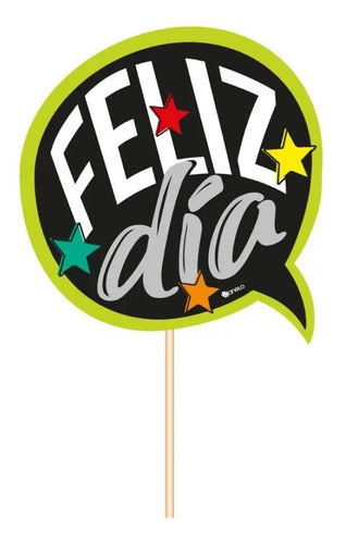 Photocall O Hablador Grande Feliz Dia X 12 Unidades