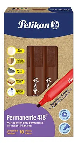 Marcador Permanente Pelikan Cafe Caja X 10 Pcs Ref. 418