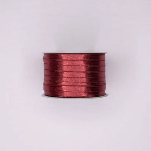 Cinta Vinotinto Raso Tela Satín Moños 100 Mts X 7mm Vino Tinto