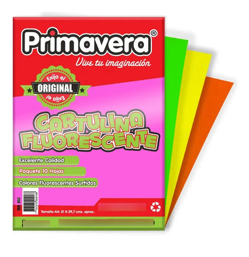 Cartulina Fluorescente Colores Surtidos 1/8 X 50 Unidades Surtido Fluorescente