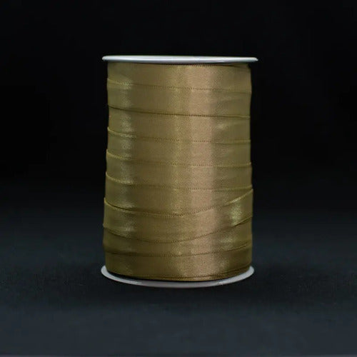 Cinta Dorado Raso Tela Satín Moños 50 Mts X 1.2 Cm  Dorado