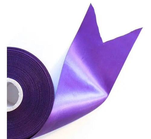 Cinta Morado Raso Tela Satín Moños 25 Mts X 3.5 Cm  Morado