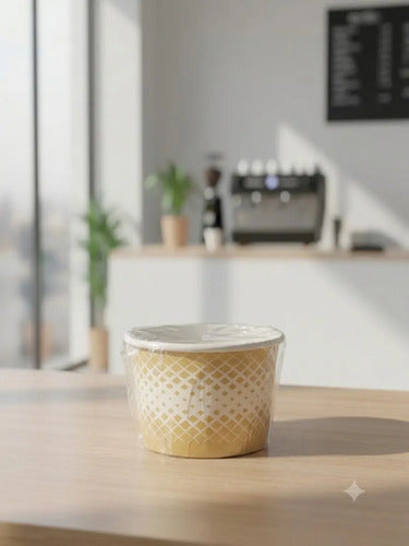Vaso Desechable Cartón Helado Dorado 8oz X 50 Unidades Dorado