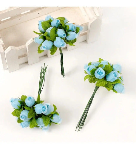 Mini Ramo Artificiales Pequeñas - 12 Ramos X 12 Rosas