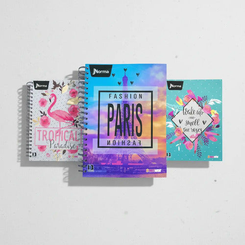 Cuaderno Grande Argollado Cuadriculado 80 Hjs X 6 Unidades