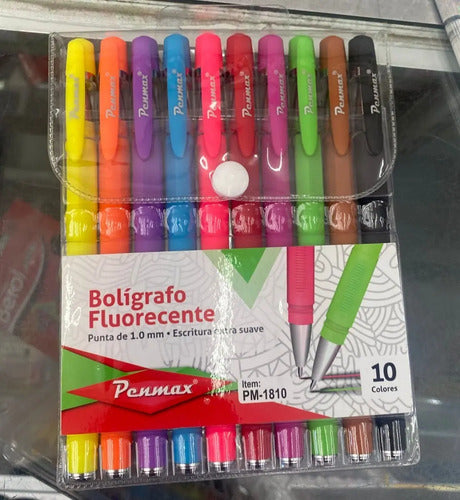 Boligrafo Fluorescente X 10  Colores