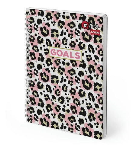 Cuaderno Grande Argollado Cuadriculado Mujer 80 Hojas
