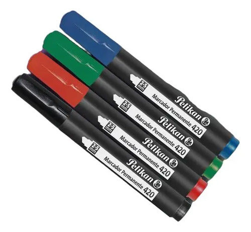 Marcador Permanente Pelikan Ref. 420 Surtidos X 4 Unidades