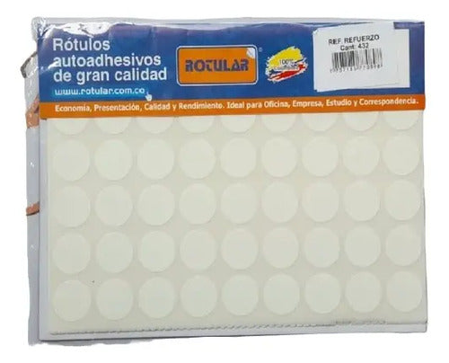 Rotulo Autoadhesivo Refuerzo 16x16mm X 432 Pcs