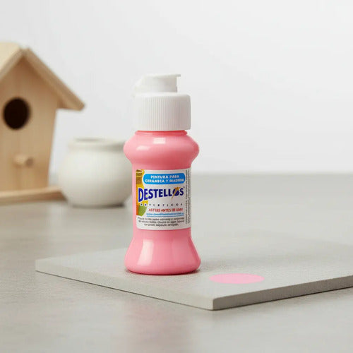 Pintura Cerámica Y Madera Destellos Color Rosado (pink)