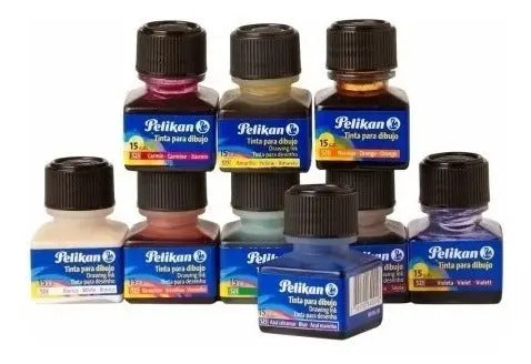 Tinta China 15 Ml Pelikan X 8 Colores Surtidos