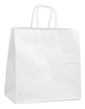 Bolsa Papel Blanca Kraft Manija 33x33x17cm - 50 Unidades Blanco Bolsa Manija