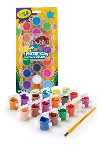 Pinturas Crayola Lavable Base Agua X 18 Colores