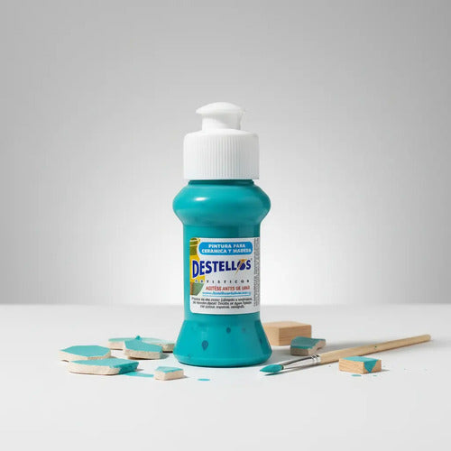 Pintura Cerámica Y Madera Destellos Color Azul Marino