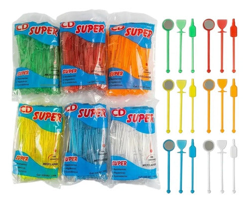 Mezclador Plastico Coctel X 100 Unidades Transparente