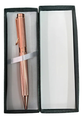 Boligrafo Con Estuche Oro Rosa Oro Rosa Negro