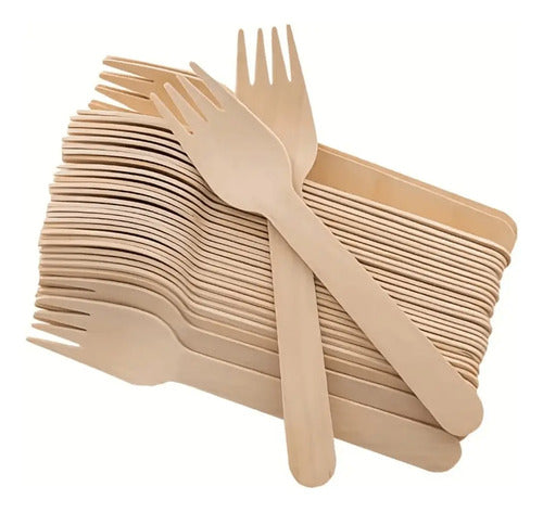 Tenedor Madera 16cm X 100 Unidades Madera