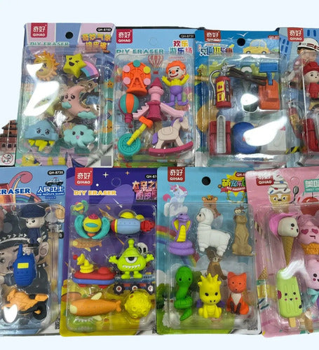 Set Goma Borradores Niña Figuras X 6 Piezas Niña