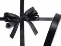 Cinta Negro Raso Tela Satín Moños 50 Mts X 1.2 Cm  Negro