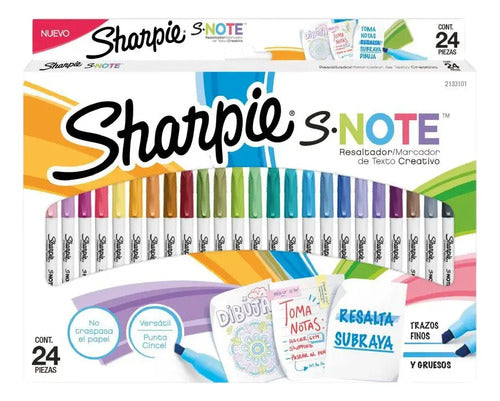 Resaltador Marcador Creativo Sharpie S.note X 24 Colores X 24 Colores