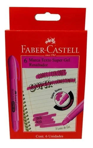 Resaltador Super Gel Faber Castell Rosado Caja X 6