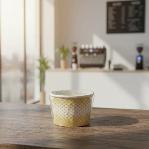 Vaso Desechable Cartón Helado Dorado 8oz X 50 Unidades Dorado