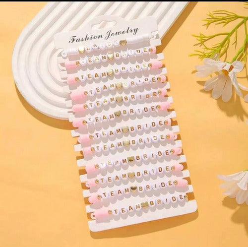 Pulsera Manillas Despedida De Soltera/damas De Honor X12pcs Rosa 6 Cm
