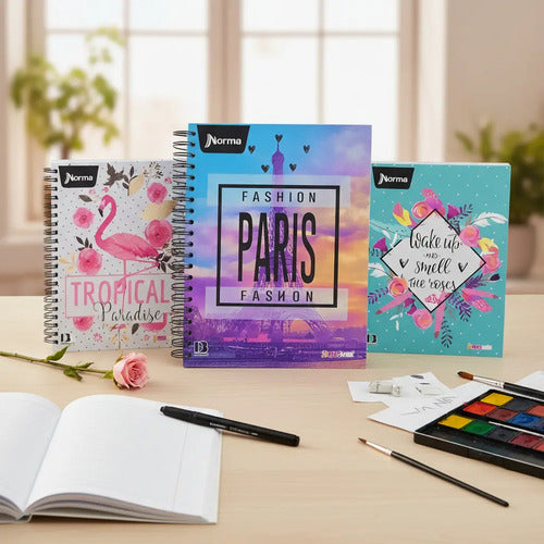 Cuaderno Grande Argollado Cuadriculado Norma 80 Hojas