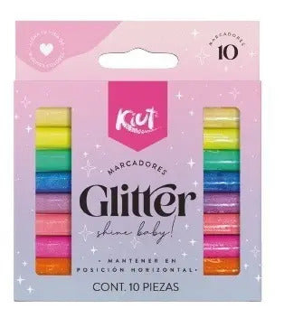 Marcadores Glitter Escarchado Kiut X 10 Colores