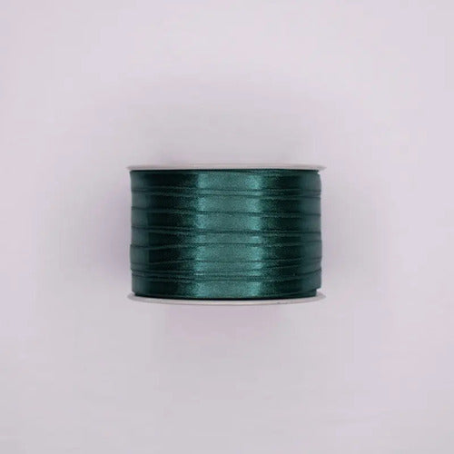 Cinta Verde Oscuro Raso Tela Satín Moños 100 Mts X 7mm Verde Oscuro