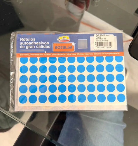 Rotulo Adhesivo Redondo Azul 1.6 Cm X 162 Pcs Azul