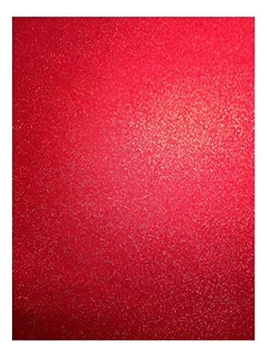 Cartulina Escarchada Rojo 70 X 50 Cm X 6 Unidades Rojo