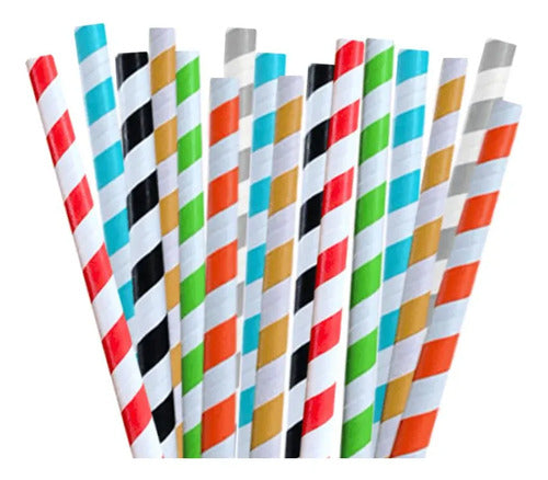 Pitillo Papel Diámetro 8mm X Largo 20cm Surtido - 200 Pcs Surtido