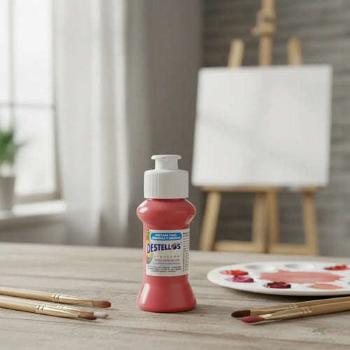 Pintura Cerámica Y Madera Destellos Color Rojo Navidad