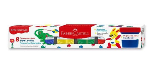 Pintura Para Dedos Lavable Faber Castell 30gr X 6 Colores Multicolor