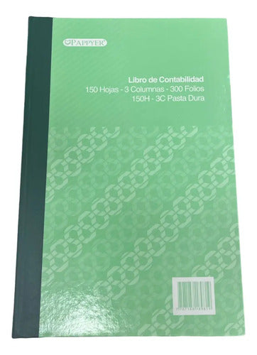Libro De Contabilidad 300 Folios - 3 Columnas Pasta Dura